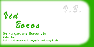 vid boros business card